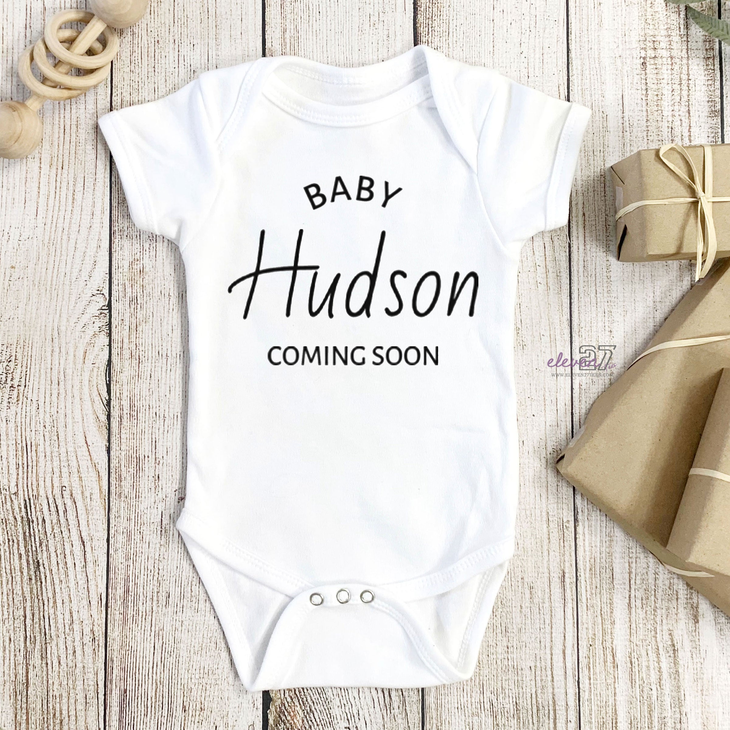 Pregnancy Announcement Onesie, last name onesie, baby name